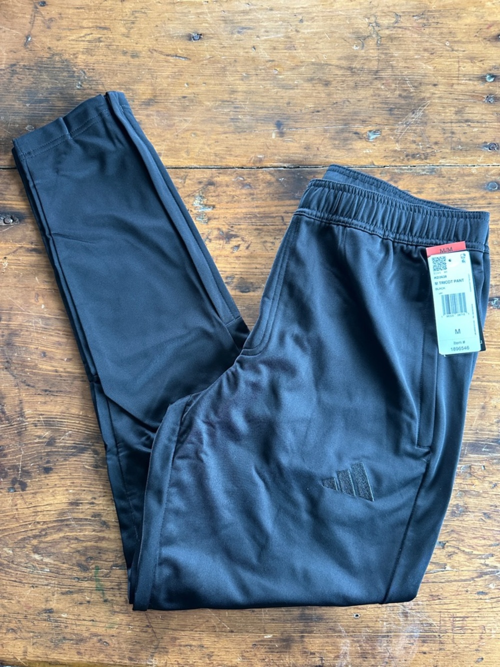 adidas Black Tricot Pants with Subtle Logo